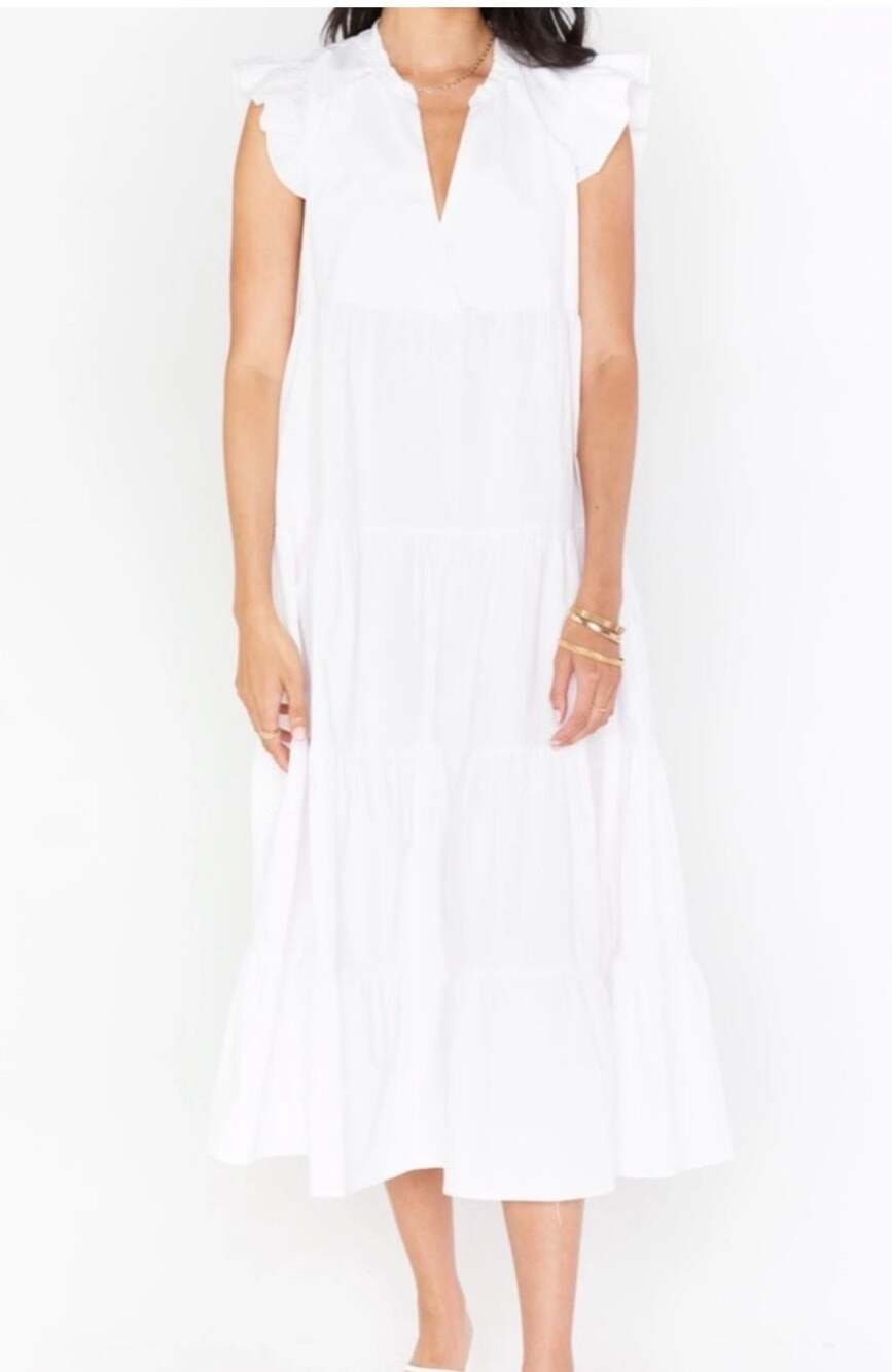 Show Me Your Mumu Mia James Midi Dress White Size M